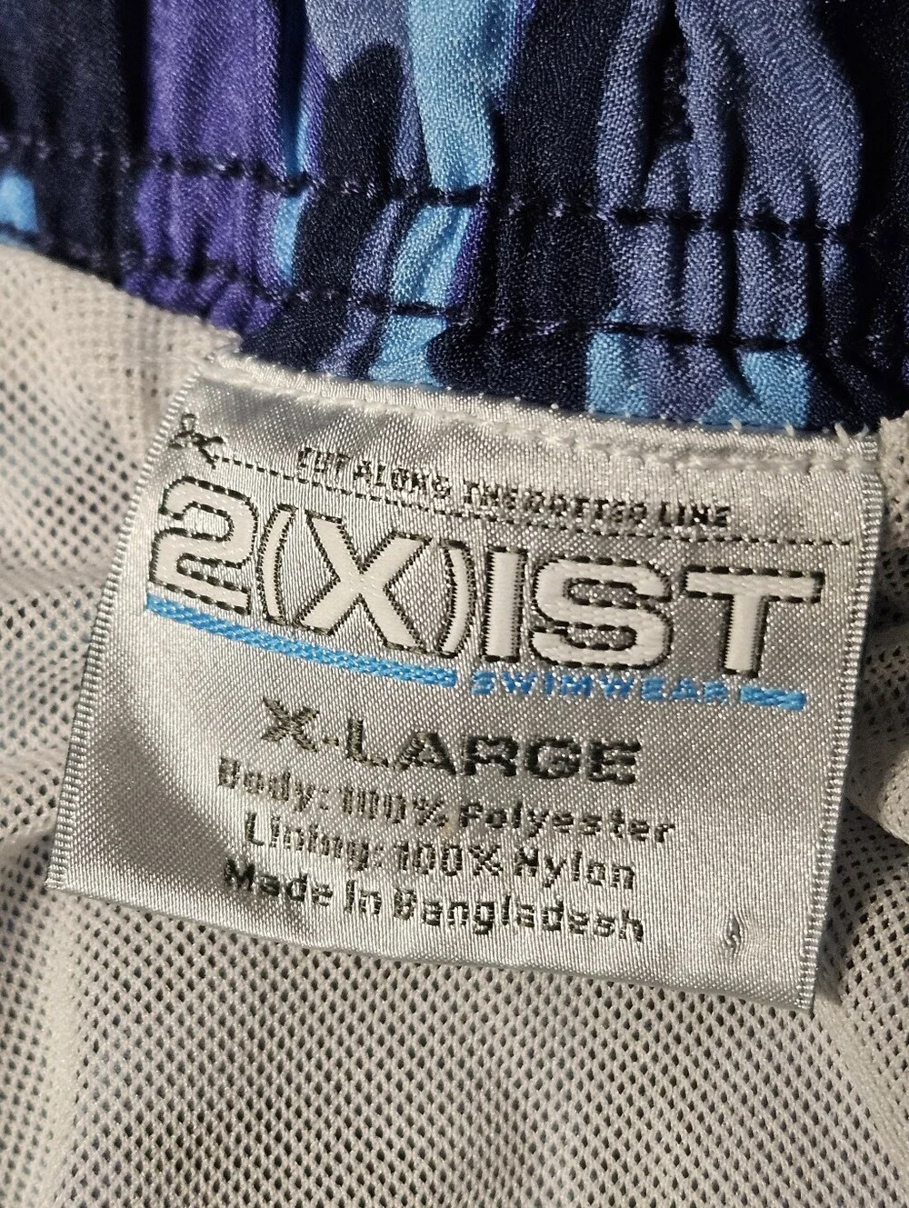 2(X)IST Men's Camo Swim Shorts XL Multicolor Mesh Lined Drawstring Waist